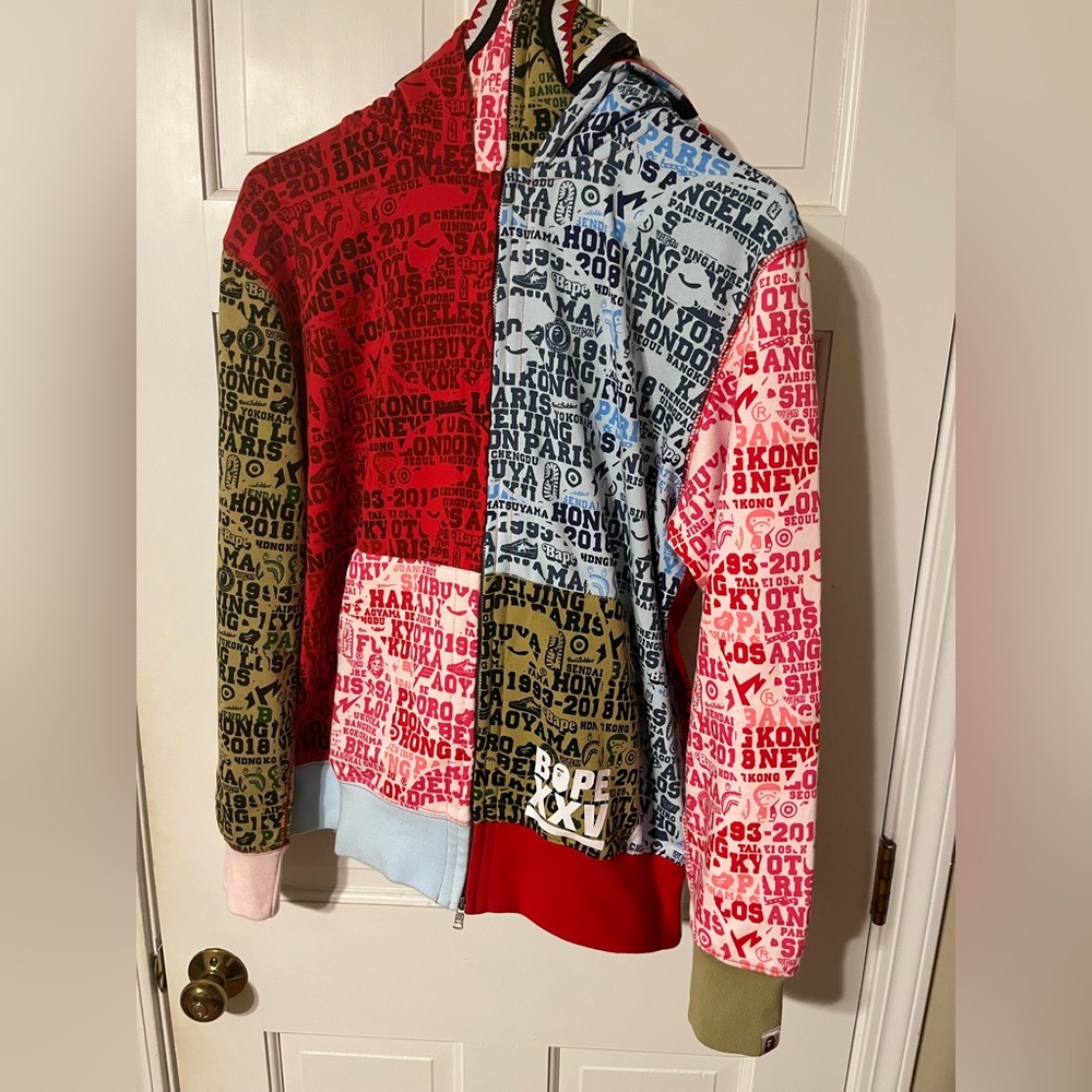 Bape XXV Cities Camo Shark Full Zip Double Hoodie